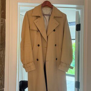 Brooks Brothers Men’s Cotton Trench Coat – Wool Lined – Size 36R